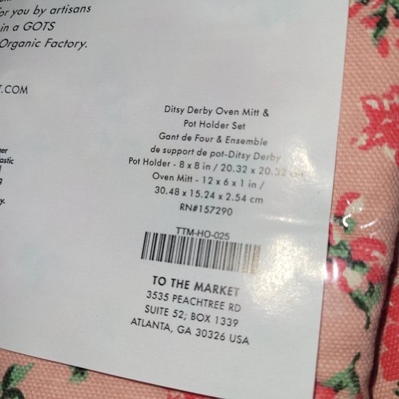 To the market oven mit and pot holder set - Picture 2 of 2